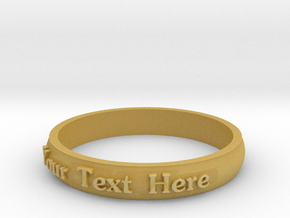 Ring ' Your Text Here' - 16.5cm / 0.65" - Size 6 in Tan Fine Detail Plastic