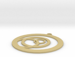 Offset Ring Pendant in Tan Fine Detail Plastic