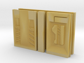 SciFi Pillar And Walls - Tech Wall in Tan Fine Detail Plastic