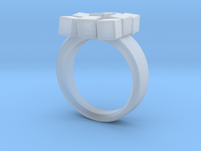 Irregular Cube Ring in Clear Ultra Fine Detail Plastic