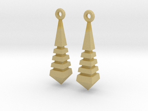 Monolith Earrings in Tan Fine Detail Plastic