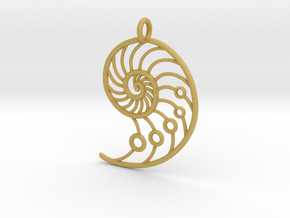 Snail Pendant in Tan Fine Detail Plastic