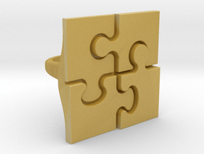 Puzzle Ring Size 8  in Tan Fine Detail Plastic