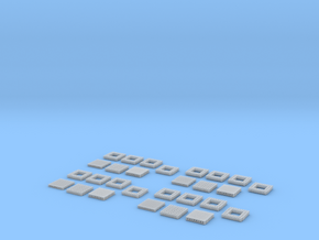 1:160 N Scale Concrete Blocks on Pallets x4 in Clear Ultra Fine Detail Plastic