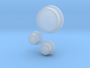 Buttons in Clear Ultra Fine Detail Plastic