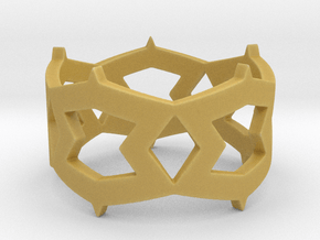 Rhombus and other shapes Ring Size 11 in Tan Fine Detail Plastic