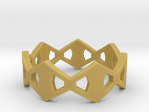 Rhombus Ring Size 8 in Tan Fine Detail Plastic