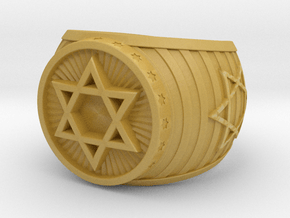 Jewish Ring in Tan Fine Detail Plastic