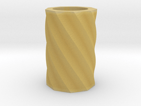 Twisted polygon vase in Tan Fine Detail Plastic