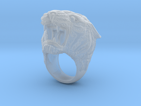 Tiger ring size 7 3/4 in Clear Ultra Fine Detail Plastic