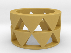 Triangles ring Ring Size 10 in Tan Fine Detail Plastic