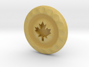 Golf Ball Marker Maple Leaf in Tan Fine Detail Plastic