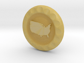 Golf Ball Marker USA Map in Tan Fine Detail Plastic