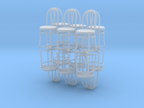 Bistro / Cafe Chairs in 1/32 scale. 12 per pack in Clear Ultra Fine Detail Plastic