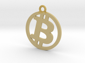 Bitcoin Pendant in Tan Fine Detail Plastic