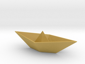Origami Boat in Tan Fine Detail Plastic