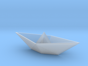Origami Boat in Clear Ultra Fine Detail Plastic
