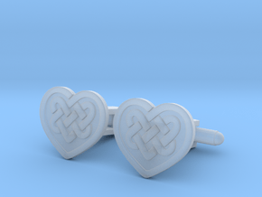 Heart Cufflink in Clear Ultra Fine Detail Plastic