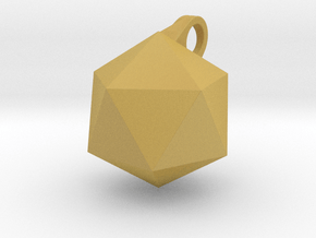 Icosahedron - Pendant in Tan Fine Detail Plastic