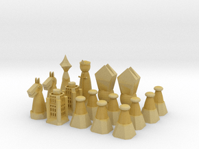 Chess Set 1/2 in Tan Fine Detail Plastic