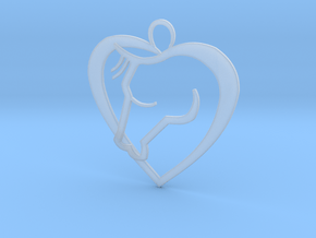 Heart Horse Pendant in Clear Ultra Fine Detail Plastic