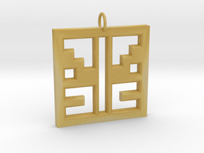 Square Angel Pendant in Tan Fine Detail Plastic