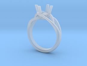 Solitaire Engagement Ring w/Branched Band in Clear Ultra Fine Detail Plastic