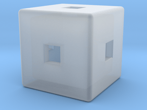 Material Sample (Hollow,) Cube, 10mm in Clear Ultra Fine Detail Plastic