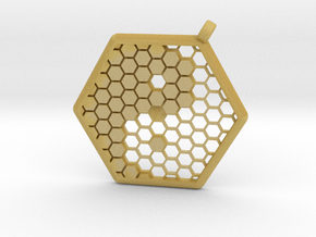 Honeycomb Yin Yang Pendant in Tan Fine Detail Plastic
