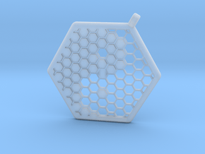 Honeycomb Yin Yang Pendant in Clear Ultra Fine Detail Plastic