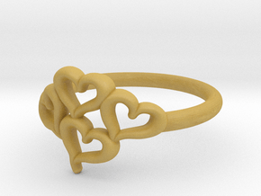 Hearts Ring in Tan Fine Detail Plastic
