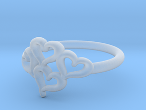 Hearts Ring in Clear Ultra Fine Detail Plastic