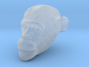 Head Chimp in Clear Ultra Fine Detail Plastic
