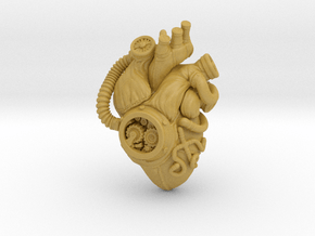 SteamPunk  Heart pendant in Tan Fine Detail Plastic