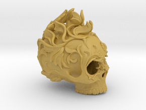 Skull01 Ornamental01 in Tan Fine Detail Plastic