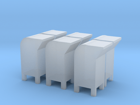 6 N-scale USPS Postal Boxes in Clear Ultra Fine Detail Plastic