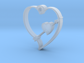 Cupid's Shot Heart Pendant  in Clear Ultra Fine Detail Plastic