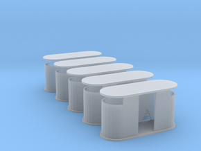 5 Concrete public toilets (1:160) in Clear Ultra Fine Detail Plastic