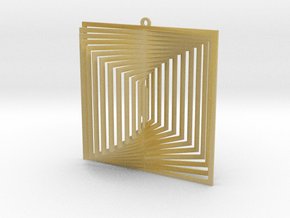  Pendant Wind Spinner 3D Square in Tan Fine Detail Plastic