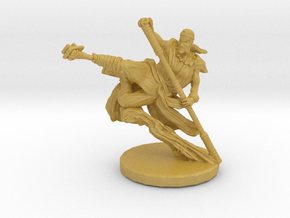 Martial Artist Flying Kick in Tan Fine Detail Plastic