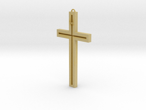 Modern Cross in Tan Fine Detail Plastic