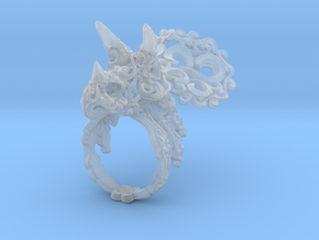 Tricera Ring (Size 8) in Clear Ultra Fine Detail Plastic