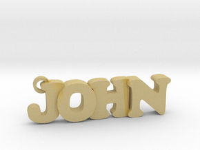 JOHN (Keychain - Pendant) in Tan Fine Detail Plastic