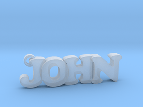 JOHN (Keychain - Pendant) in Clear Ultra Fine Detail Plastic