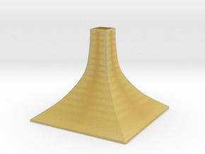 Squared Small Conical Vase in Tan Fine Detail Plastic
