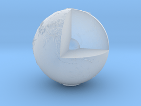 Earth with relief in Clear Ultra Fine Detail Plastic