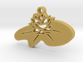 Zen Lotus Pendant in Tan Fine Detail Plastic