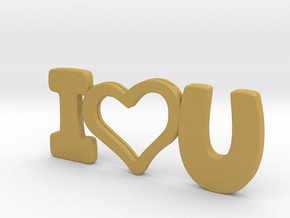 I Love You - Photo Frame in Tan Fine Detail Plastic