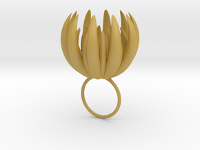Large Blooming Ring in Tan Fine Detail Plastic