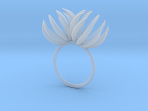 Double Bloom Ring size P1/2 in Clear Ultra Fine Detail Plastic